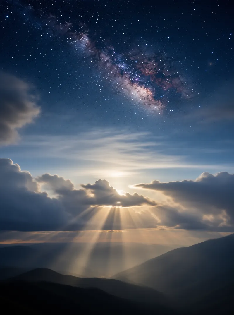 Milky Way Over Mountain Ranges