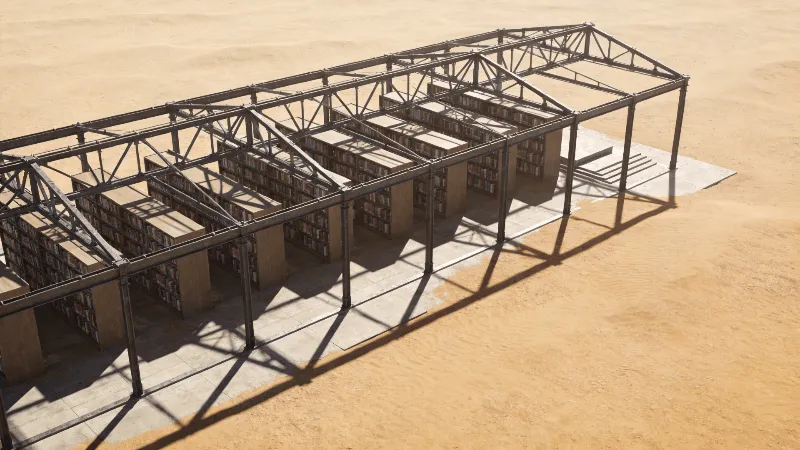 Library in Desert plain