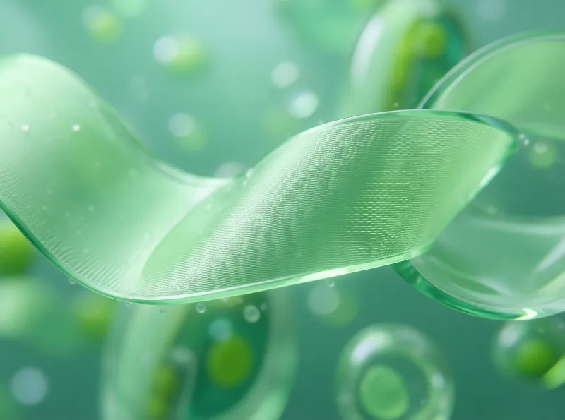 Glossy Green Abstract Shapes