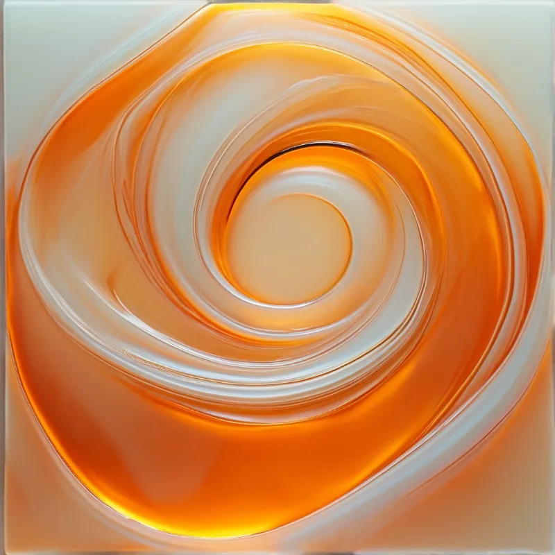 Abstract Orange Swirl Art