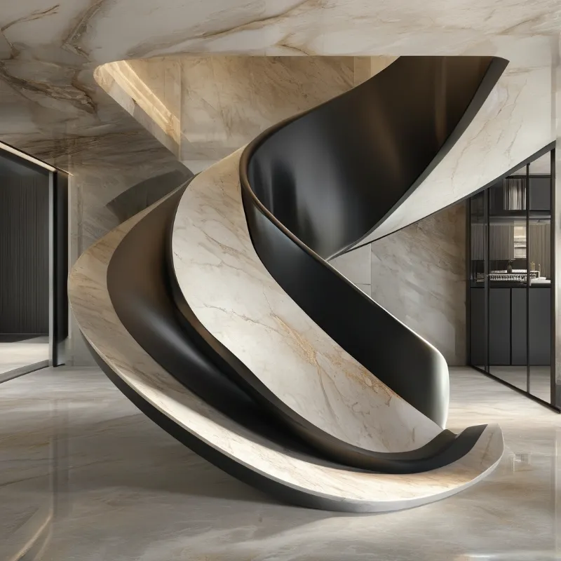 Modern Marble Spiral Stair