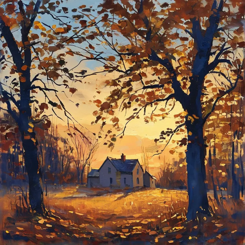 Rustic House in Autumn