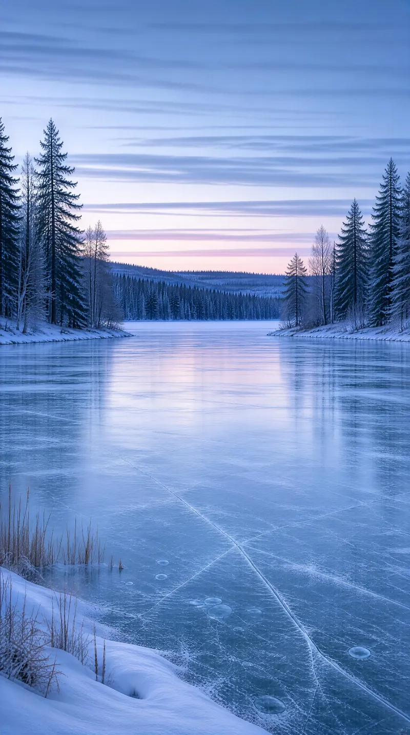 Winter Frozen Lake