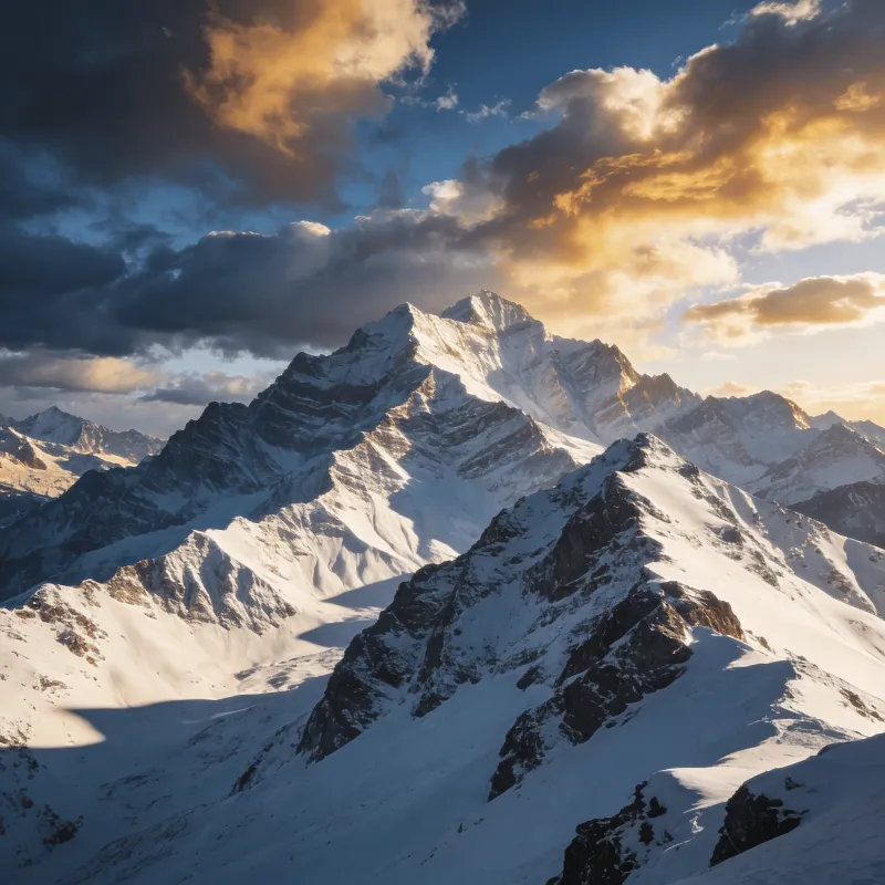 Layered Alpine Ridges in Clear Air