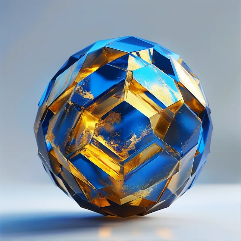 Blue and Gold Crystal Sphere