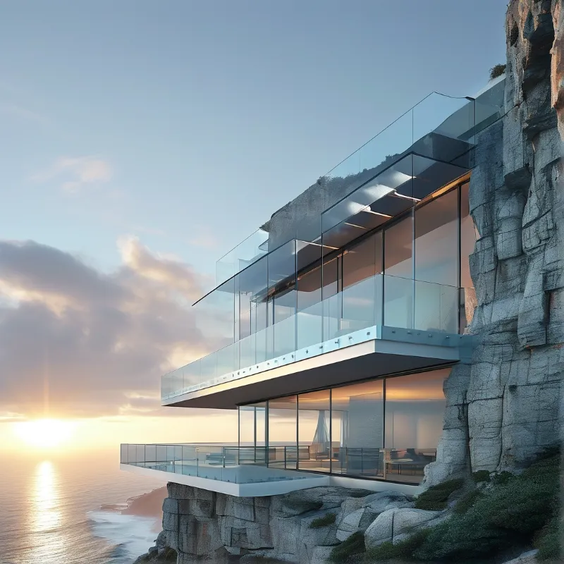 Modern Cliffside Glass Villa