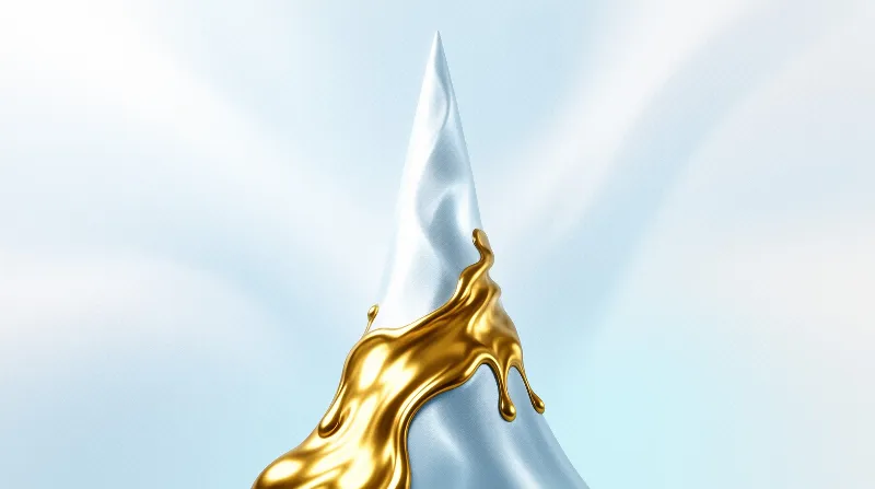 Molten Gold on White Cone