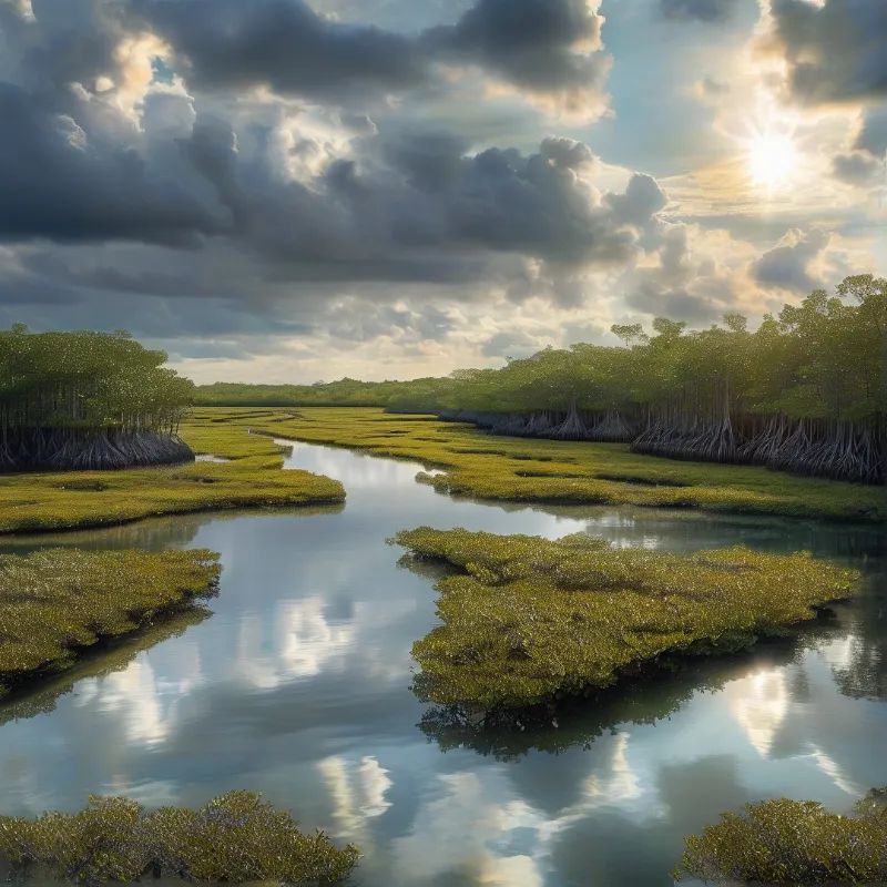 Serene Mangrove Wetlands