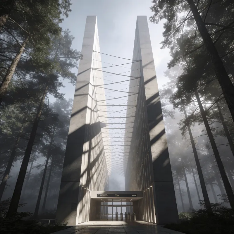 Terminal with Tensile Structure — Misty Forest