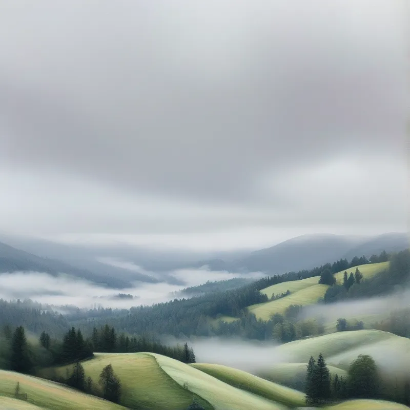 Misty Rolling Green Hills