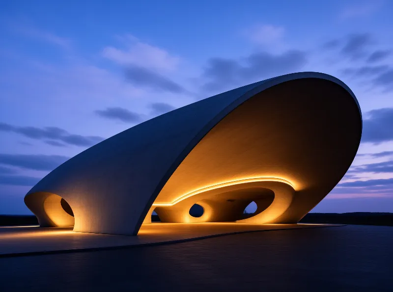 Futuristic Structure at Dusk