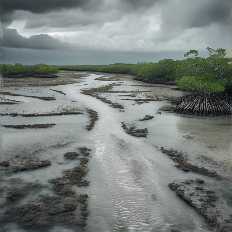 Stormy Mangrove Tidal Channel