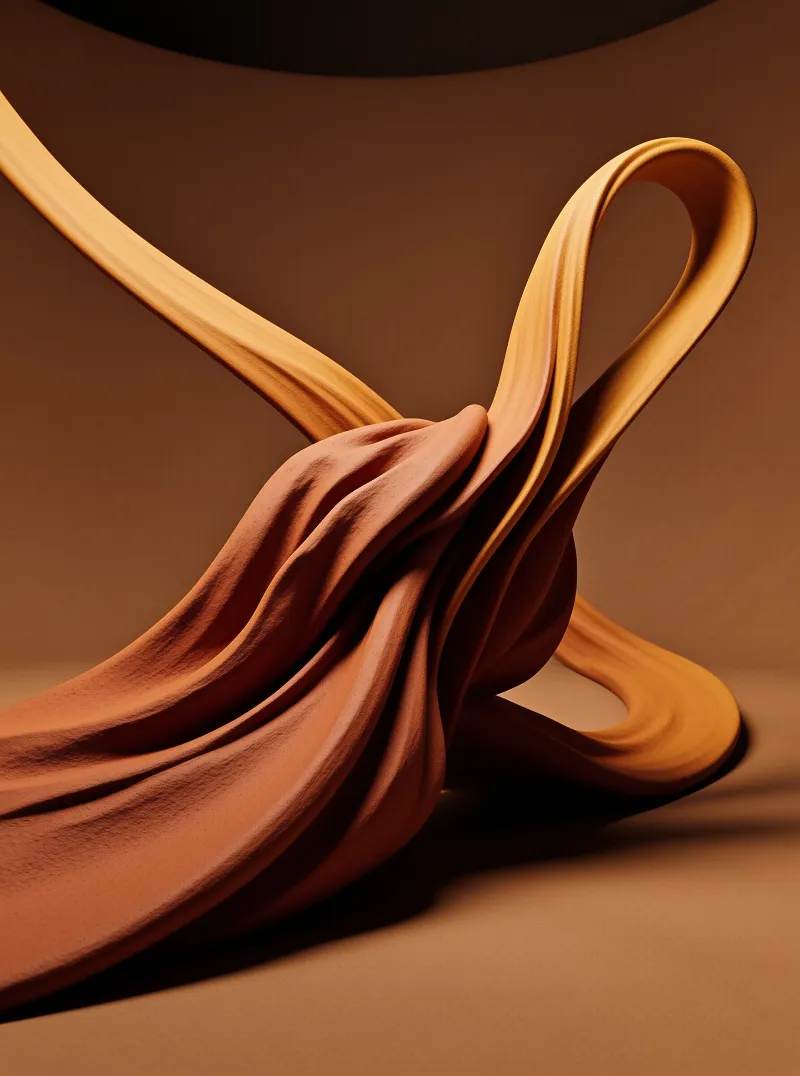 Abstract Orange 3D Ribbons