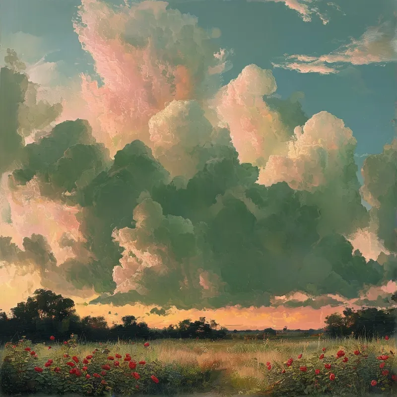 Painted Landscape Scene