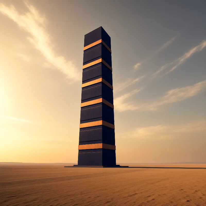 Desert Monolith at Sunset