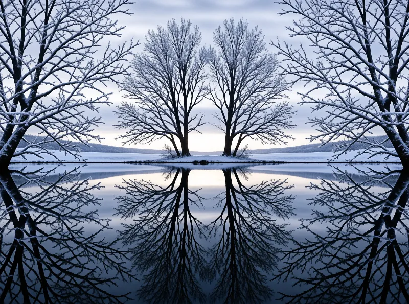 Winter Reflection Landscape
