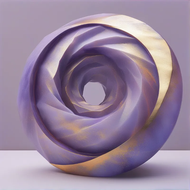Purple Gold Spiral Sculpture