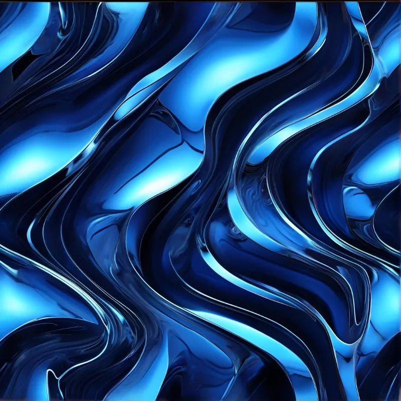Abstract Blue Liquid Waves