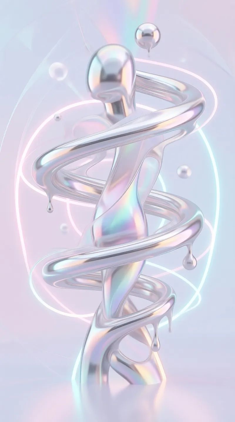 Iridescent Liquid Metal Art