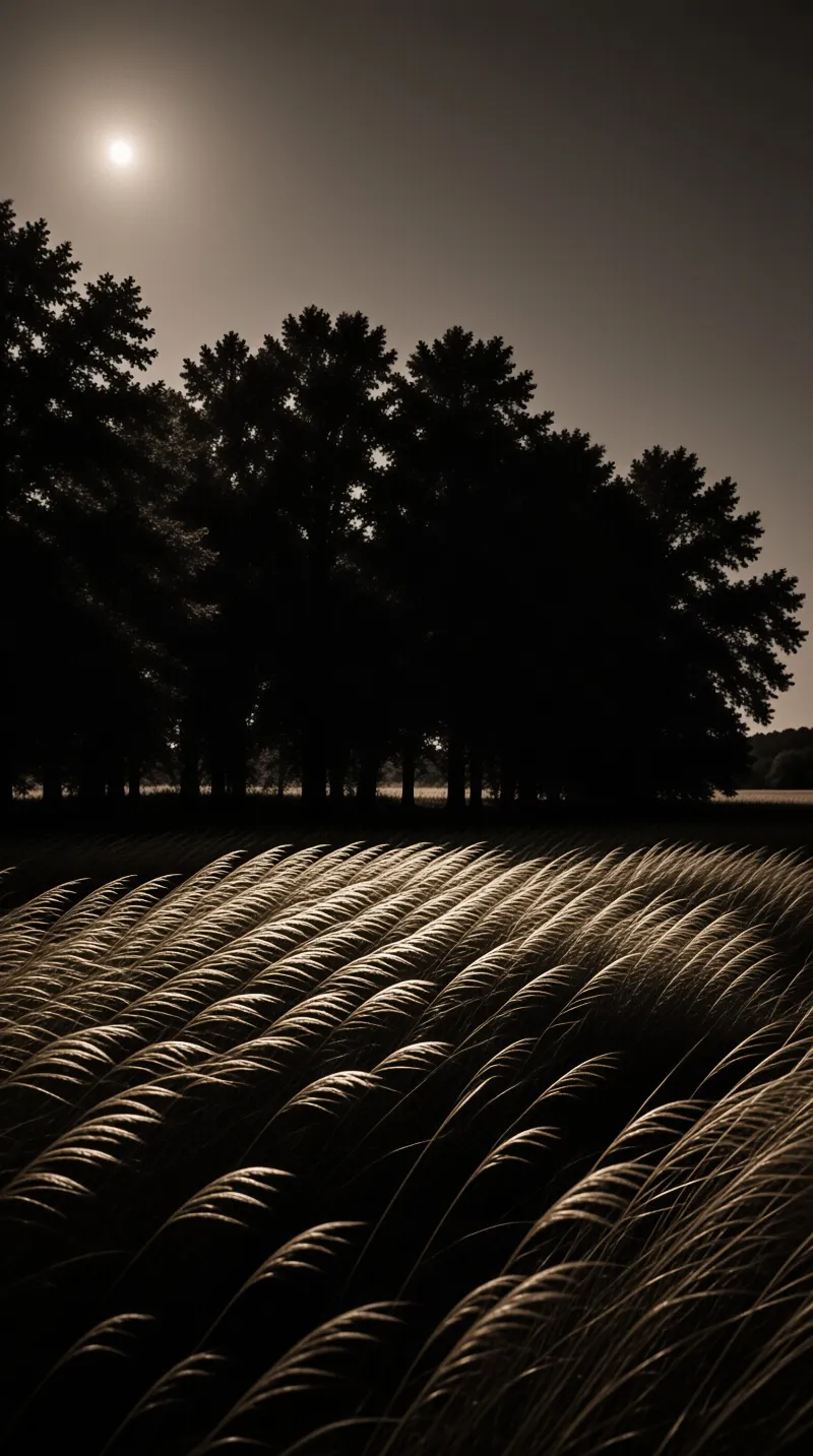 Silhouetted Wheat Field