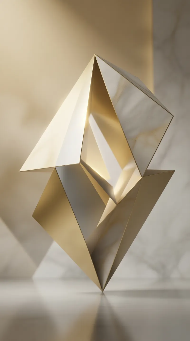 Gold Geometric Sculpture