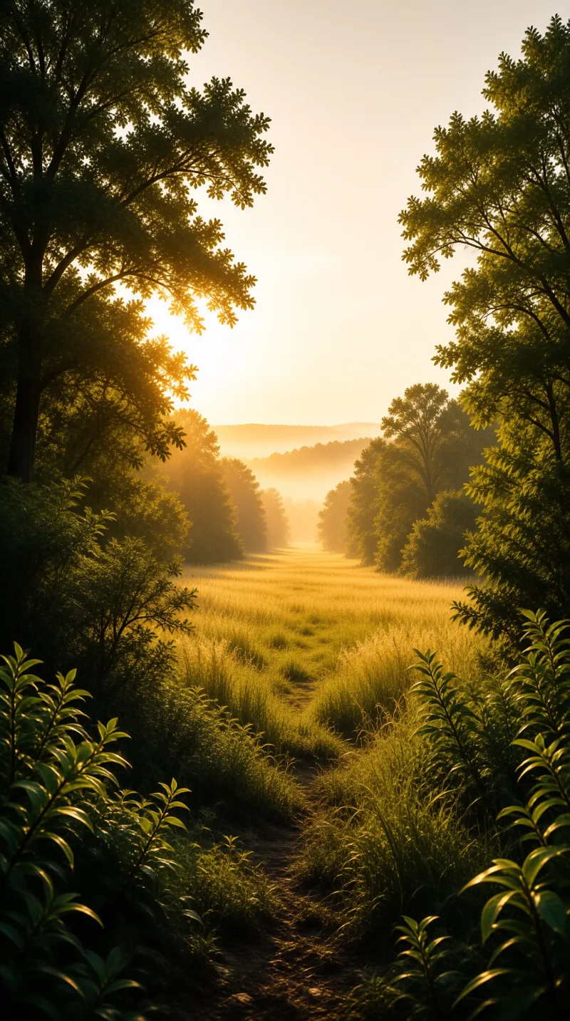 Golden Morning Forest Path