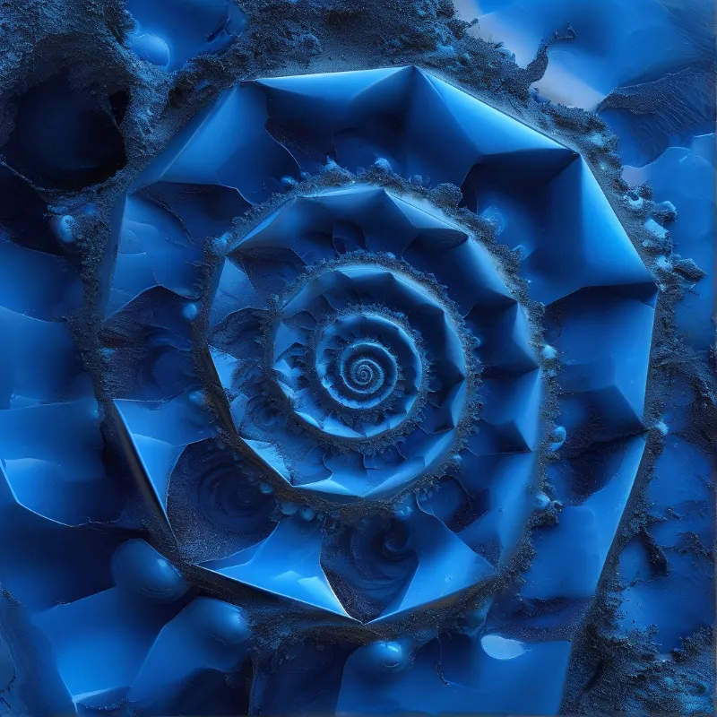 Blue Geometric Spiral