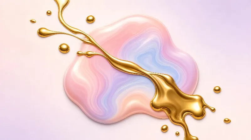Golden Liquid Splash Pastel Marble