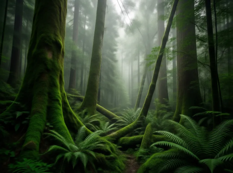 Misty Mossy Forest