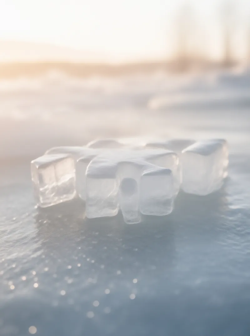 Melting Ice Cubes in Soft Light