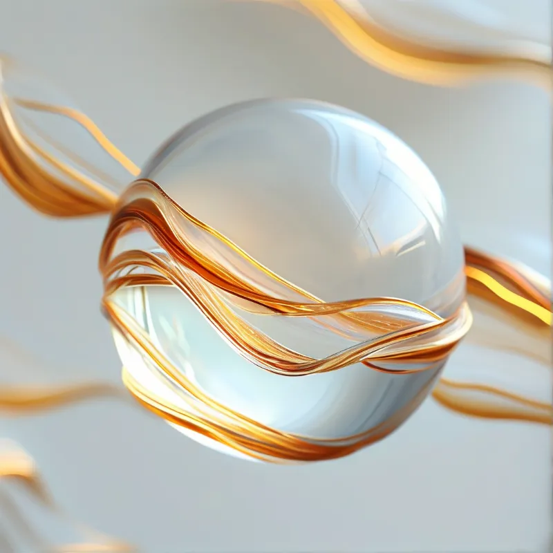 Abstract Golden Glass Sphere