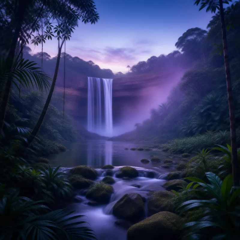 Mystic Waterfall at Dusk