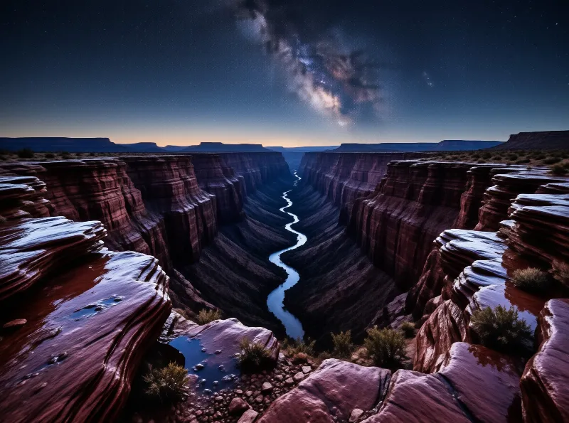 Starry Night Over Canyon