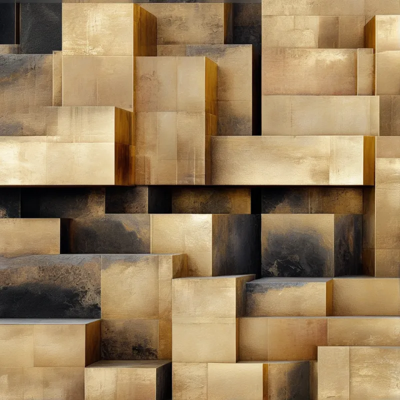 Gold Geometric Stairway