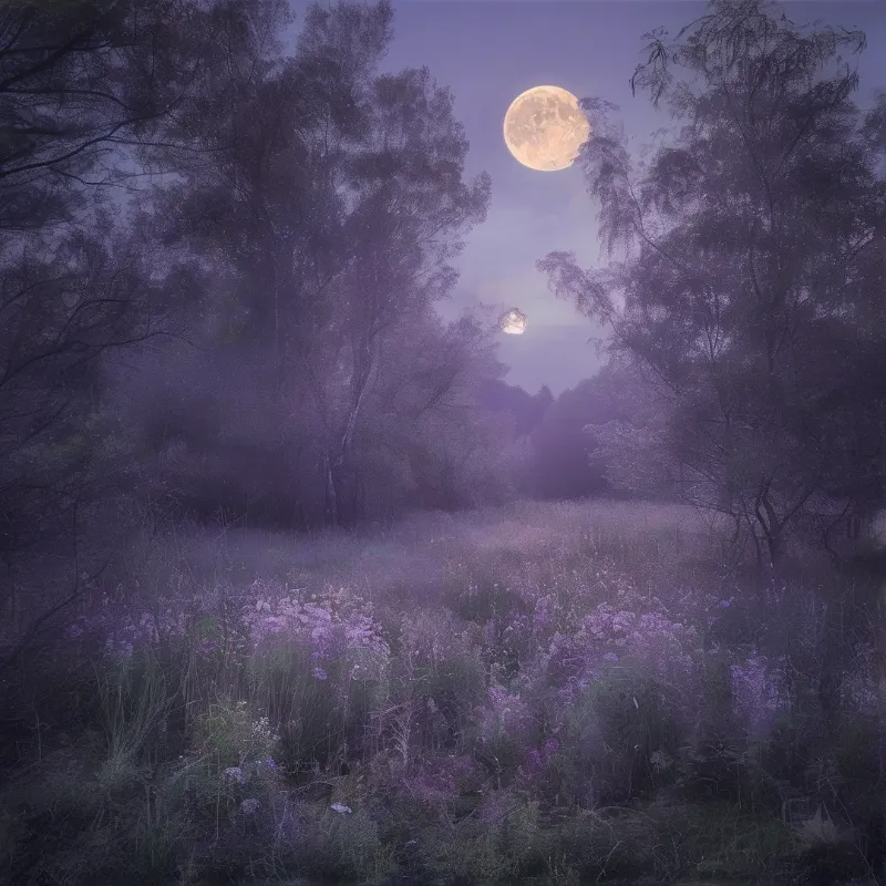 Mystic Moonlit Forest