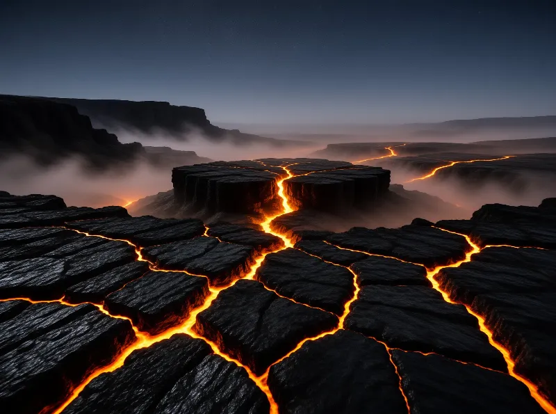 Molten Earth Cracks