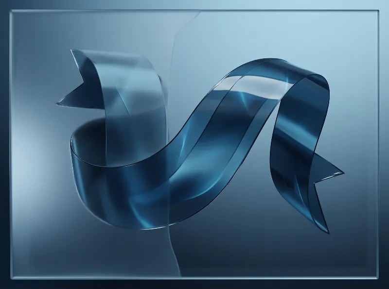 Abstract Blue Ribbon
