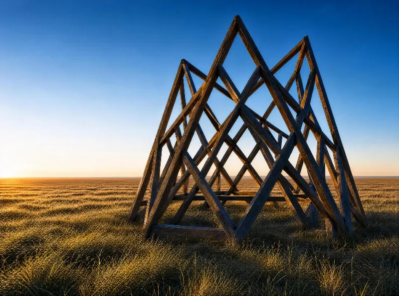 Wooden Geometric Structure in Field