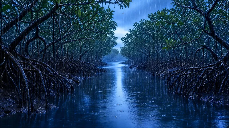 Rainy Mangrove Waterway