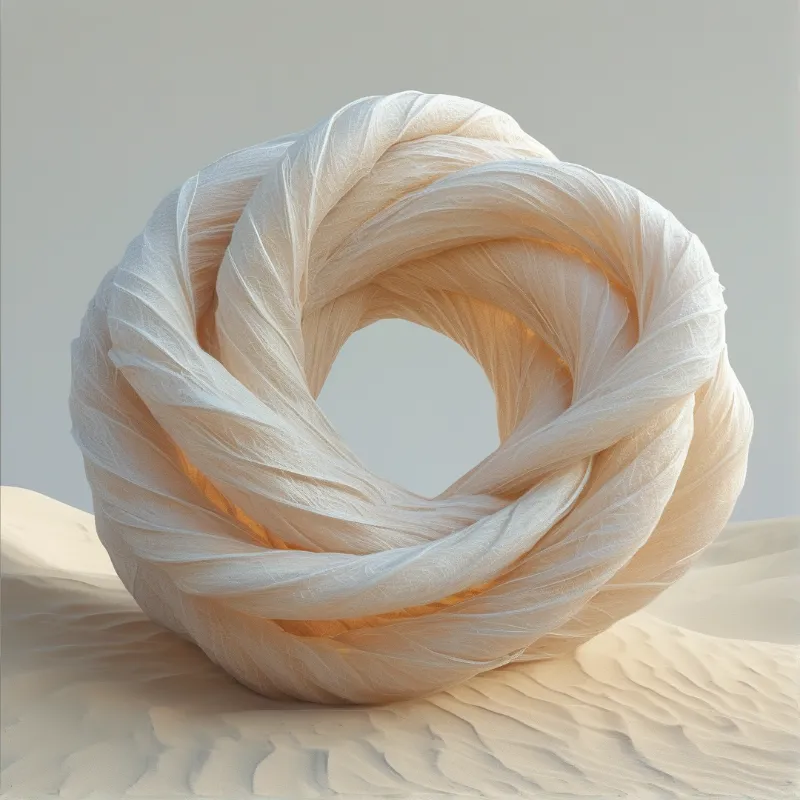 White Twisted Ring Sculpture