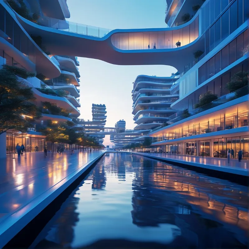 Futuristic Urban Waterway