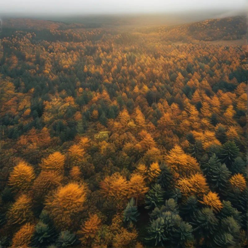 Autumn Forest Aerial View