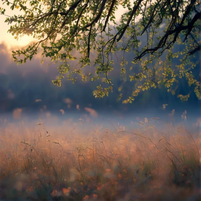 Misty Sunrise Field