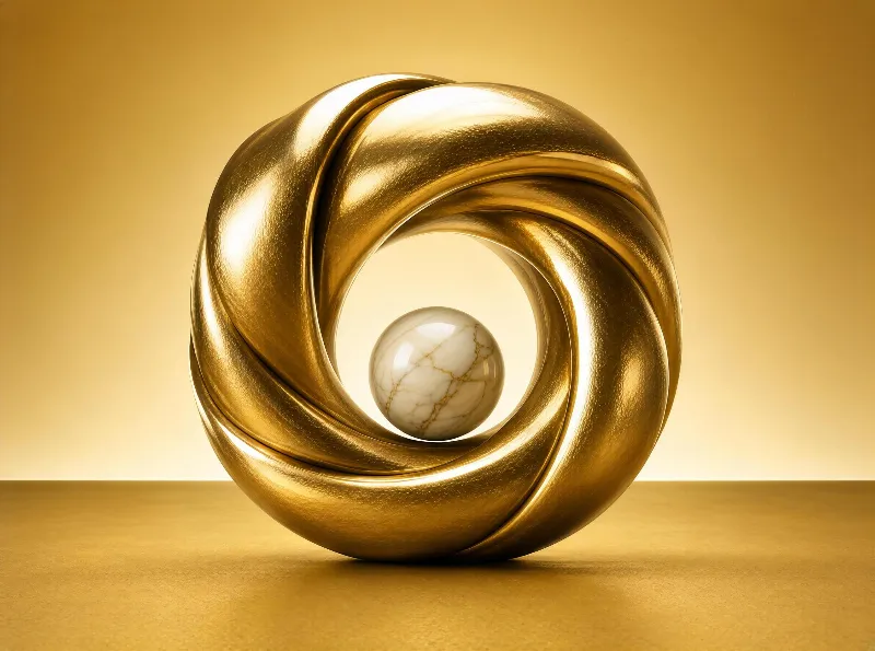 Golden Swirl Sculpture