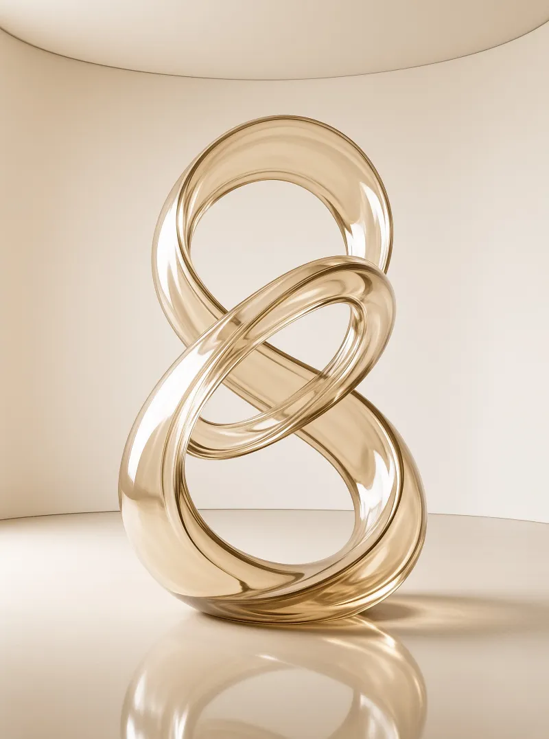 Golden Abstract Sculpture