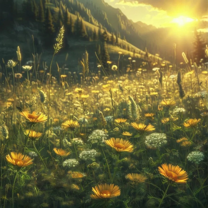Golden Meadow Sunset