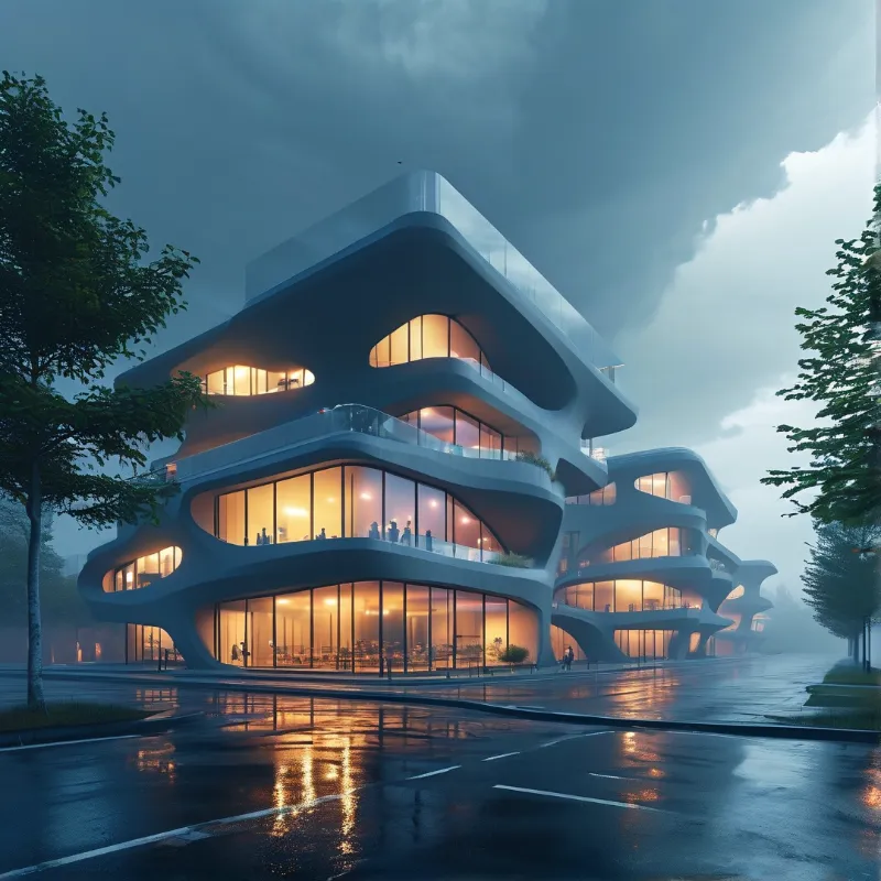 Futuristic Curved Building