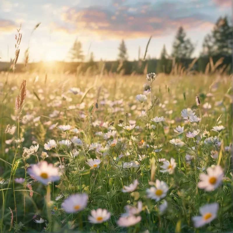 Wildflowers at Sunset