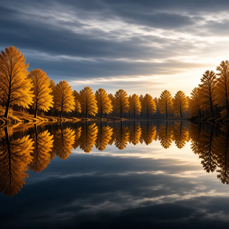Autumn Lakeside Reflections