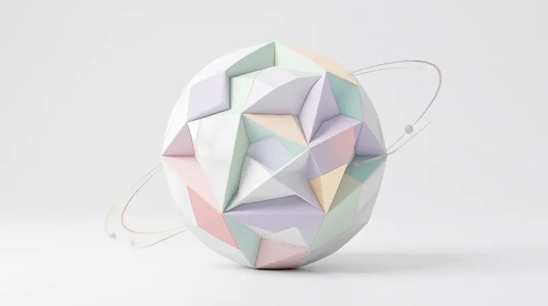 Low Poly Pastel Sphere